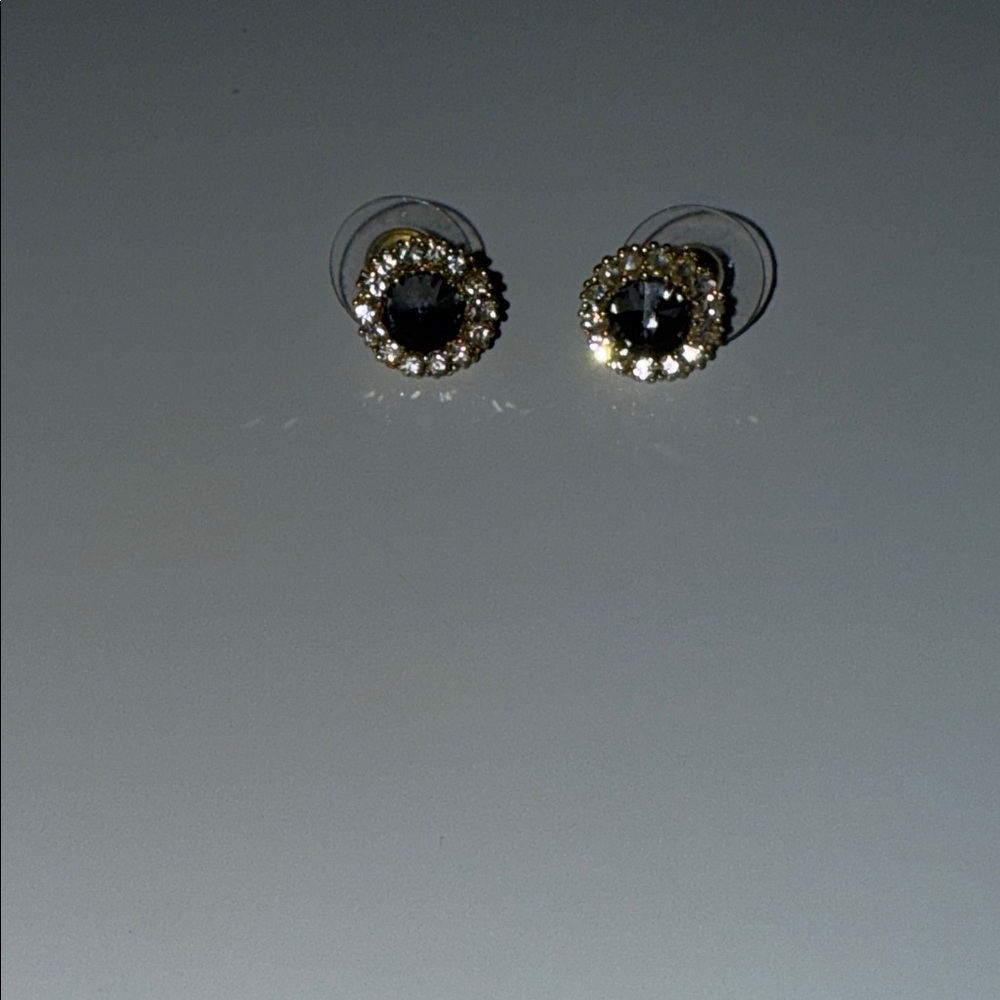 Elegant Gold and Black Stud Earrings
